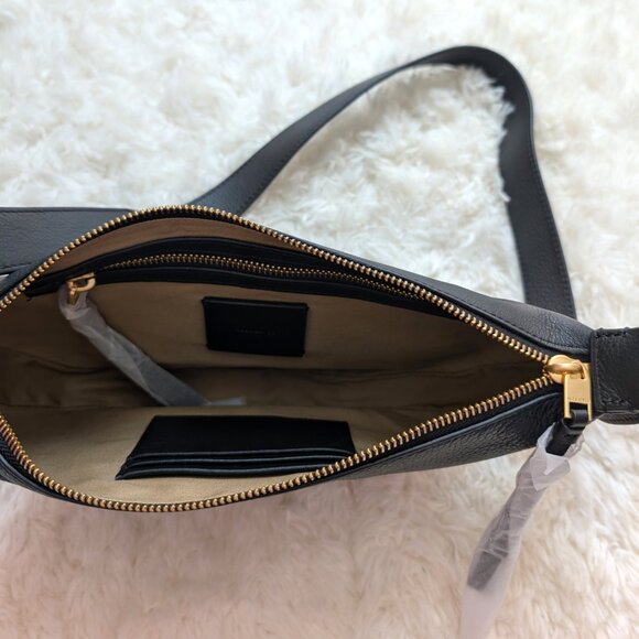 Brand New ALLSAINTS Half Moon Leather Crossbody Bag in Black - Picture 8 of 10